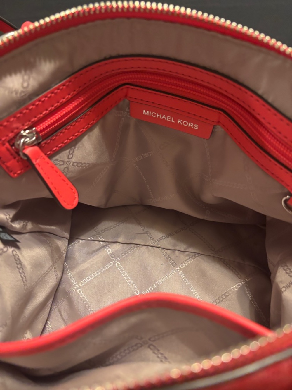Michael Kors Sullivan Small Logo Top-Zip Tote Bag in Germaine/ Red - Picture 6 of 6
